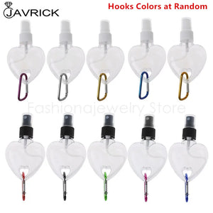 5Pcs 50ml Reusable Heart Spray Bottle Hand Sanitizer Travel Keychain Carriers