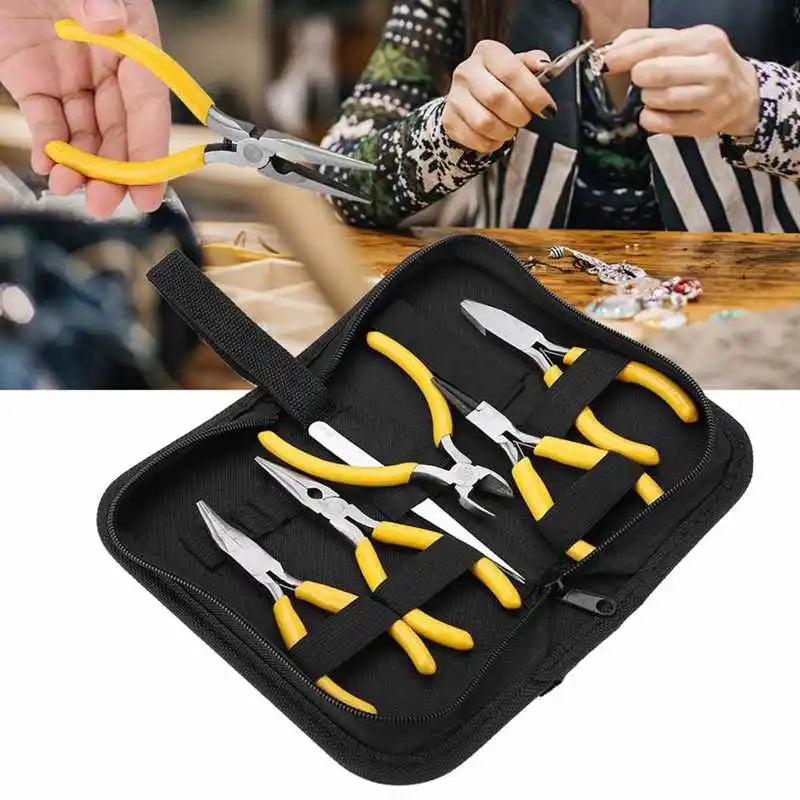 5Pcs Jewelry Pliers Kit DIY Beading Making Set