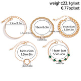 Punk Cuban Link Chain Rhinestone Heart Bracelet for Women