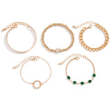 Punk Cuban Link Chain Rhinestone Heart Bracelet for Women