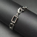 5Pcs Punk Style Silver Plated Chain Bracelet for Men