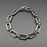 5Pcs Punk Style Silver Plated Chain Bracelet for Men