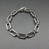 5Pcs Punk Style Silver Plated Chain Bracelet for Men