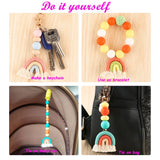 5Pcs Rainbow Tassel Keychain Charms Colorful Ornaments
