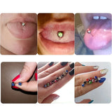 5Pcs Random Stainless Steel Tongue Studs Crystal Ball Tongue Nipple Bars