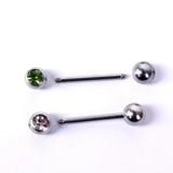 5Pcs Random Stainless Steel Tongue Studs Crystal Ball Tongue Nipple Bars