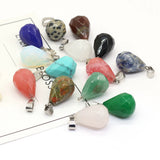 5Pcs Random Natural Stone Faceted Pendant for DIY Jewelry Making