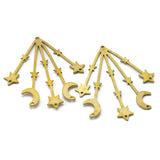 5Pcs Brass Moon Star Charms DIY Jewelry Findings