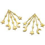 5Pcs Brass Moon Star Charms DIY Jewelry Findings