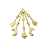 5Pcs Brass Moon Star Charms DIY Jewelry Findings