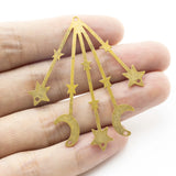 5Pcs Brass Moon Star Charms DIY Jewelry Findings