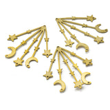 5Pcs Brass Moon Star Charms DIY Jewelry Findings