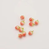 5Pcs Red Resin Strawberry Charms Pendant For DIY Jewelry Making