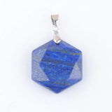 5Pcs Reiki Natural Stone Pendant Opal Tiger Eye Lapis Pendulum Amulet Charms