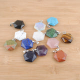 5Pcs Reiki Natural Stone Pendant Opal Tiger Eye Lapis Pendulum Amulet Charms