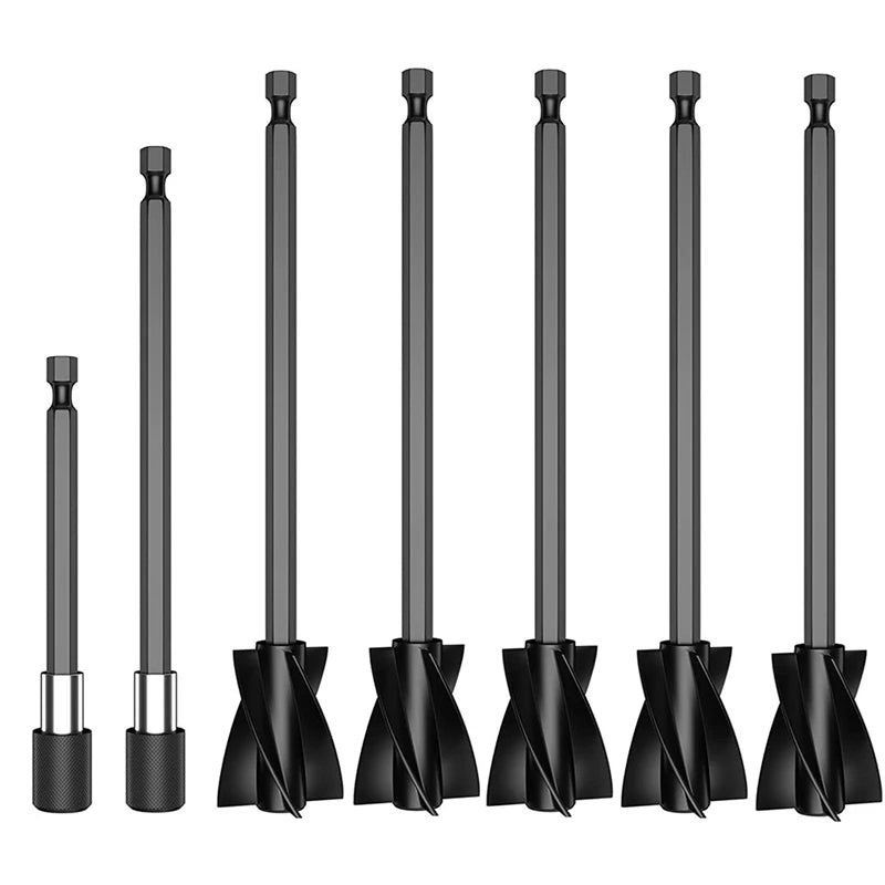 5 Resin Mixer Paddles & Extension Rods for Paint Stirrer Drill