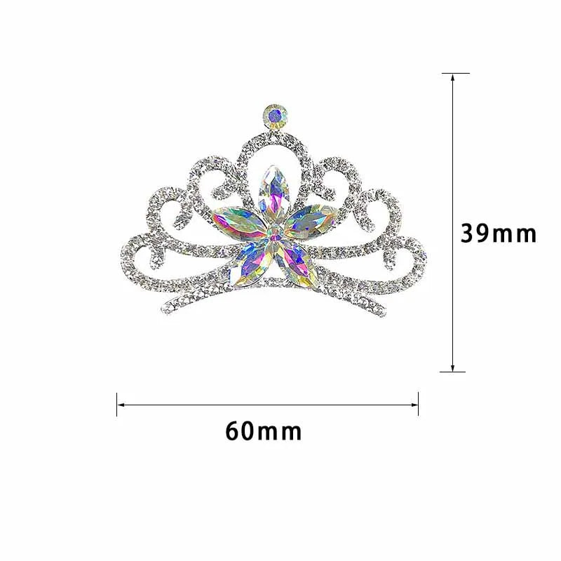 5Pcs Rhinestone Crown Embellishments Flatback Buttons Wedding Decoration DIY