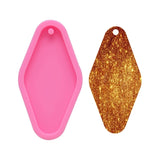 5Pcs Rhombus Shape Keychains Molds DIY Epoxy Craft Necklace Jewelry Mold