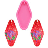 5Pcs Rhombus Shape Keychains Molds DIY Epoxy Craft Necklace Jewelry Mold