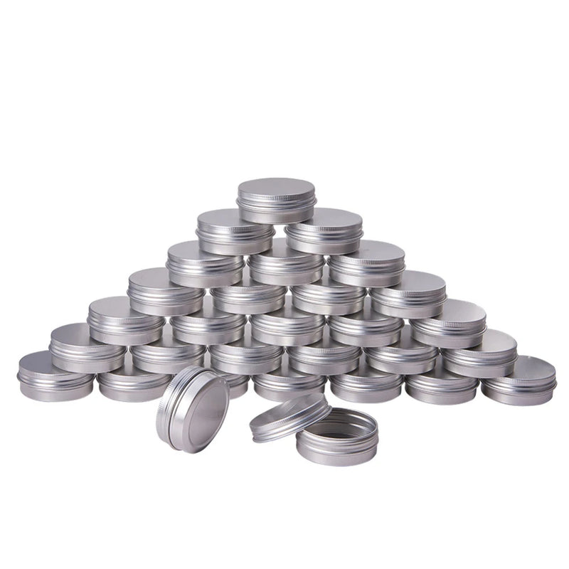 5Pcs 30ml Round Aluminium Cans Beads Storage Jars with Lid