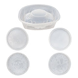 5Pcs Round Coaster Mould Silicone Fangs Holder Resin Molds Cup Mat