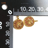 5Pcs Round Disc Plated Coins Pendant Brass Charms Mini Size Jewelry DIY