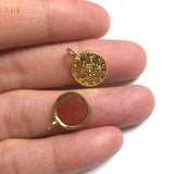 5Pcs Round Disc Plated Coins Pendant Brass Charms Mini Size Jewelry DIY