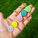 5Pcs Colorful Enamel Eye Boho Bracelet, Adjustable Link Chain Bracelet