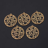 5Pcs Round Heart Pendant Metal Frames Blank Bezel Setting UV Resin Jewelry DIY