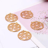 5Pcs Round Heart Pendant Metal Frames Blank Bezel Setting UV Resin Jewelry DIY