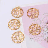 5Pcs Round Heart Pendant Metal Frames Blank Bezel Setting UV Resin Jewelry DIY