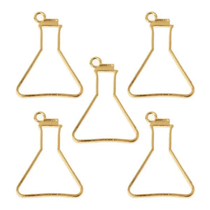 5Pcs Science Experiment Cup Pendant Setting Resin Jewelry