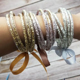 5Pcs/Set Multicolor Glitter Gravel Silicone Bracelets for Women