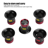 5Pcs/Set Aluminum Alloy Watchmaker Magnifying Glass Jewelry Watch Repair Loupe