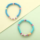 5Pcs/Set Boho Colorful Polymer Clay Bracelet Summer Beach Jewelry