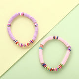 5Pcs/Set Boho Colorful Polymer Clay Bracelet Summer Beach Jewelry