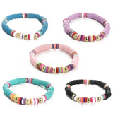 5Pcs/Set Boho Colorful Polymer Clay Bracelet Summer Beach Jewelry