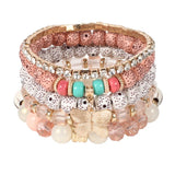 Boho Beaded Bracelet Set Butterfly Pendant Wrap Charm Jewelry Gift