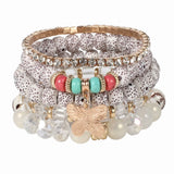 Boho Beaded Bracelet Set Butterfly Pendant Wrap Charm Jewelry Gift