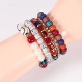 Boho Beaded Bracelet Set Butterfly Pendant Wrap Charm Jewelry Gift