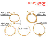 Boho Punk Cuban Chain Bracelet Set Snake Link Charm Bangles Couples Jewelry