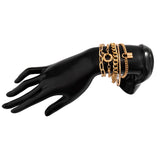 Bohemian Punk Cuban Chain Bracelets Set for Women Lock Snake Link Charm Bangles