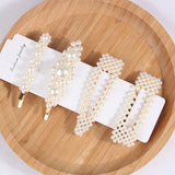 5Pcs/Set Pearl Hair Clip Snap Button Hair Pins for Women