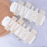 5Pcs/Set Pearl Hair Clip Snap Button Hair Pins for Women