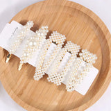 5Pcs/Set Pearl Hair Clip Snap Button Hair Pins for Women