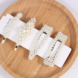 5Pcs/Set Pearl Hair Clip Snap Button Hair Pins for Women