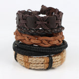 5Pcs Vintage Leather Adjustable Bracelet Mixed Style Jewelry