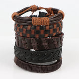 5Pcs Vintage Leather Adjustable Bracelet Mixed Style Jewelry