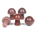 5Pcs/Set Mushroom Stone Carved Quartz Crystal Healing Reiki Craft Home Decor