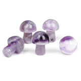5Pcs/Set Mushroom Stone Carved Quartz Crystal Healing Reiki Craft Home Decor